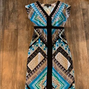 Colleen Lopez XS Blue & Black Maxi Dress